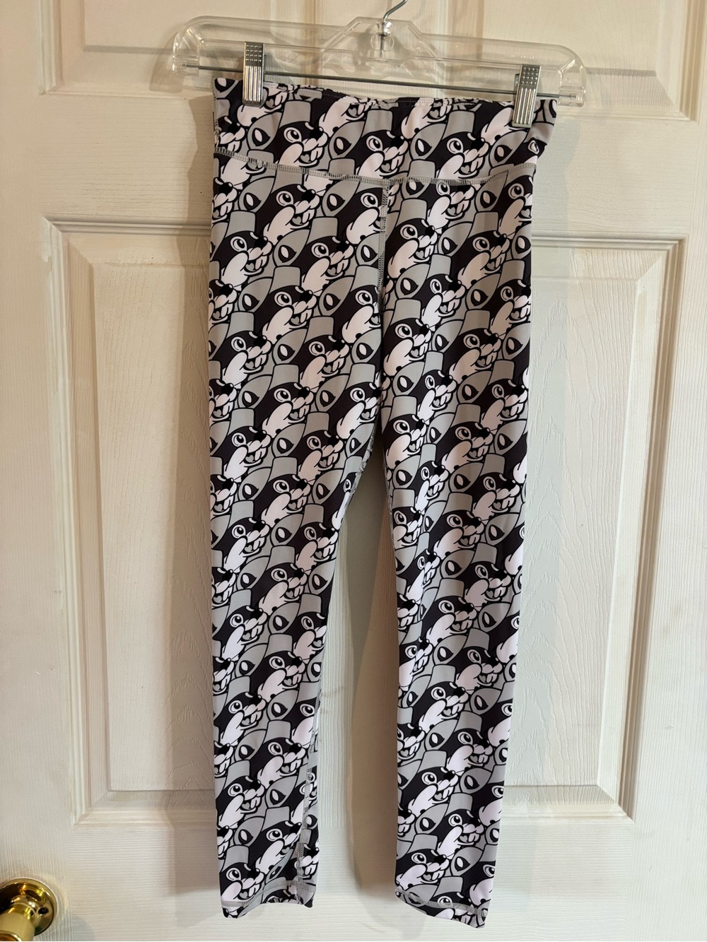 Girls' Black & White Cartoon Pattern Leggings